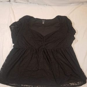 Black lace Peplum shirt